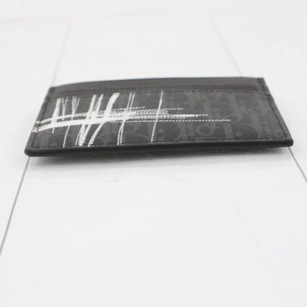 Dior Card Holder – Black Oblique Print